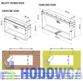 Wymiary wlotów powietrza FANCOM 1500 i 3500